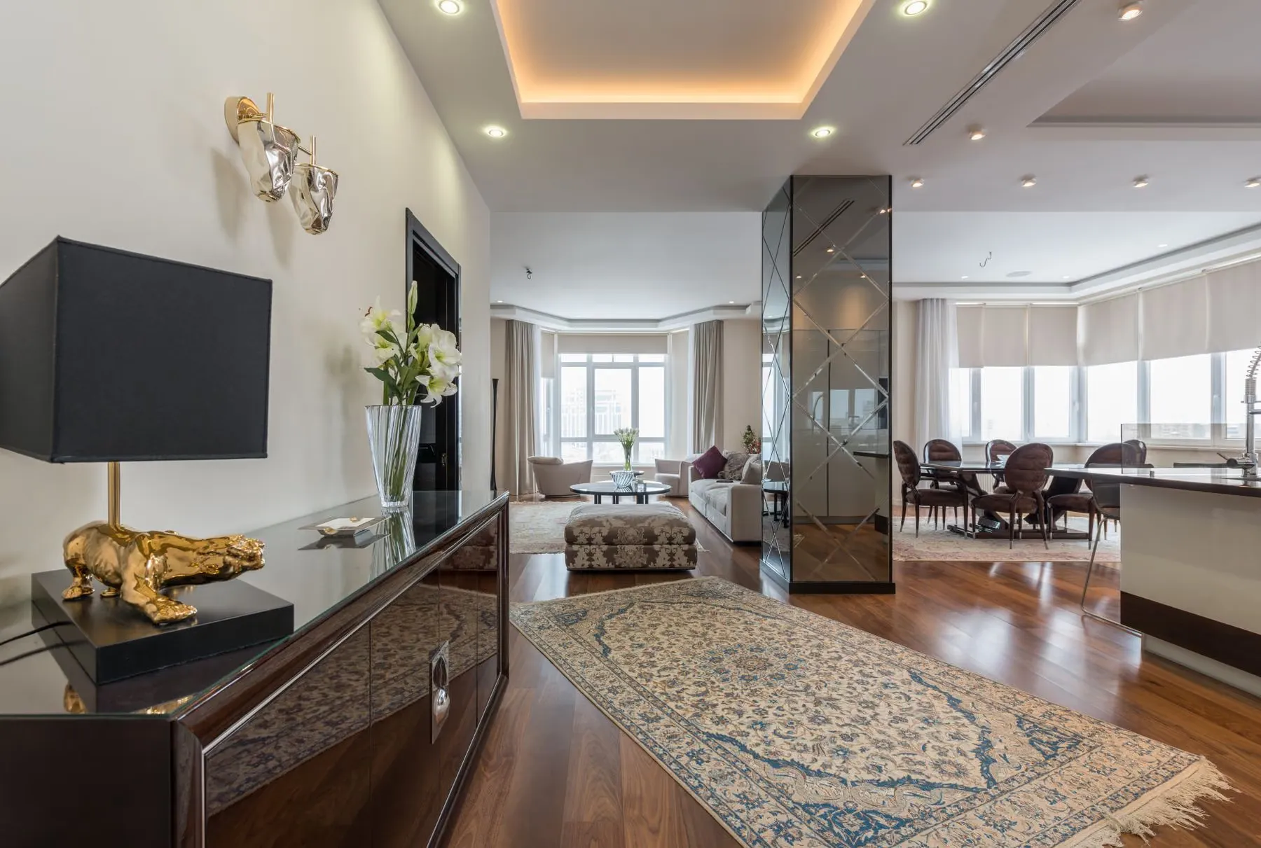 Finished luxury living room interior