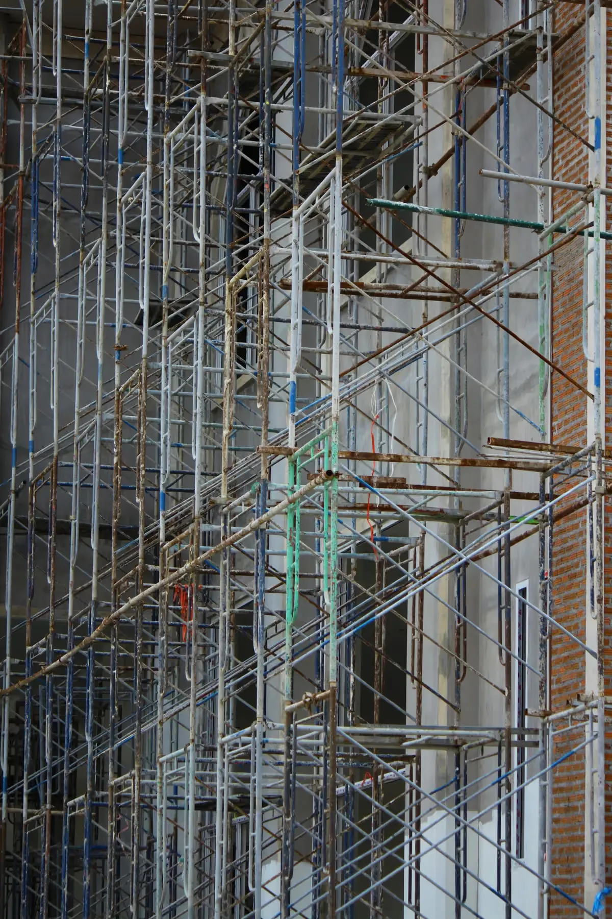 Scaffolding on a building facade
